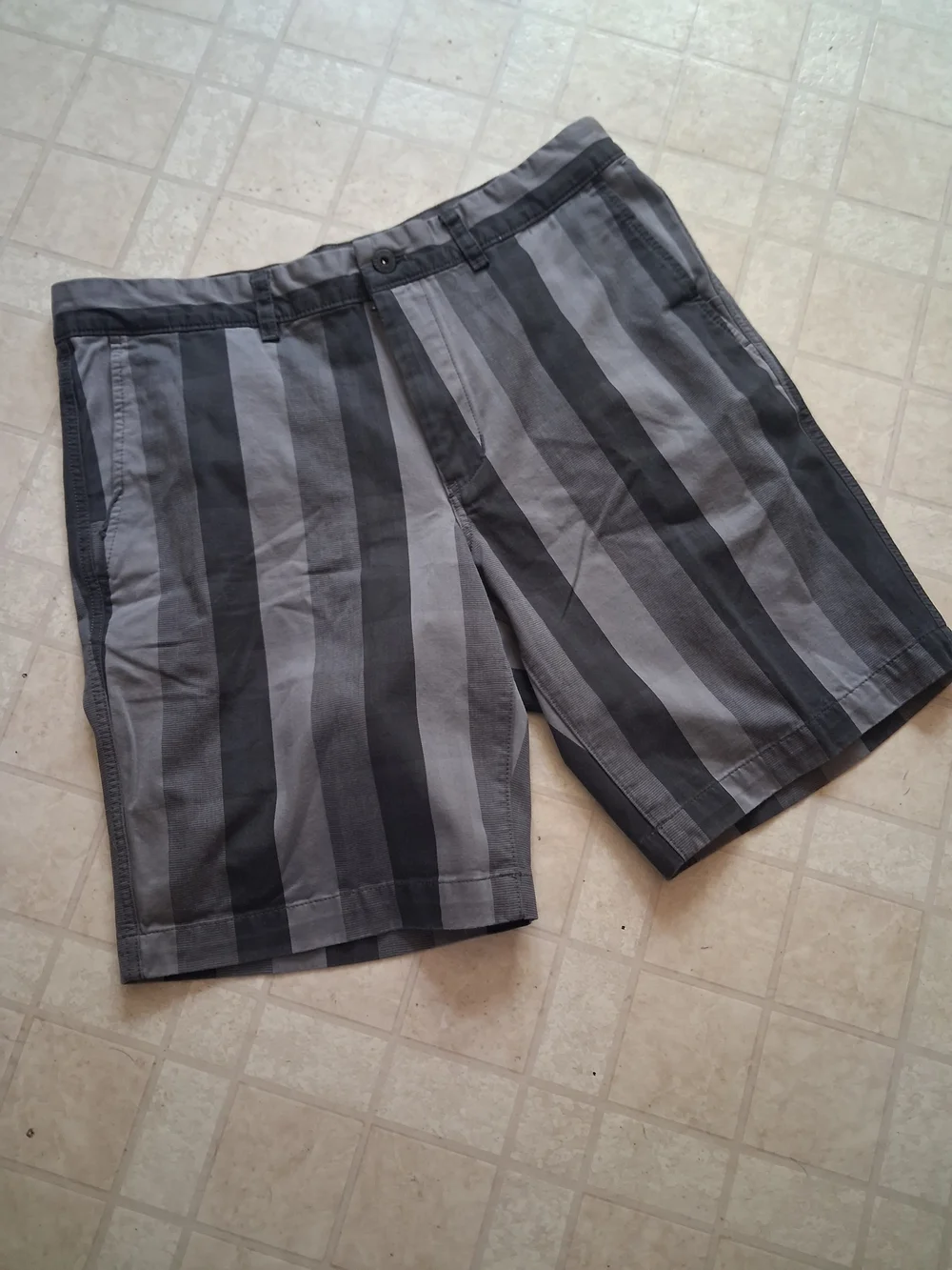 The North Face Men's Gray Striped Shorts